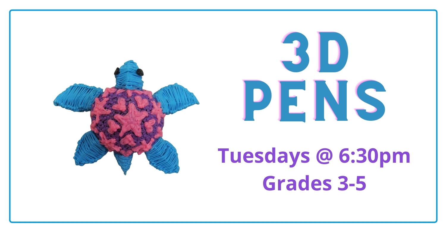 Poster for 3D Pens with sea turtle.