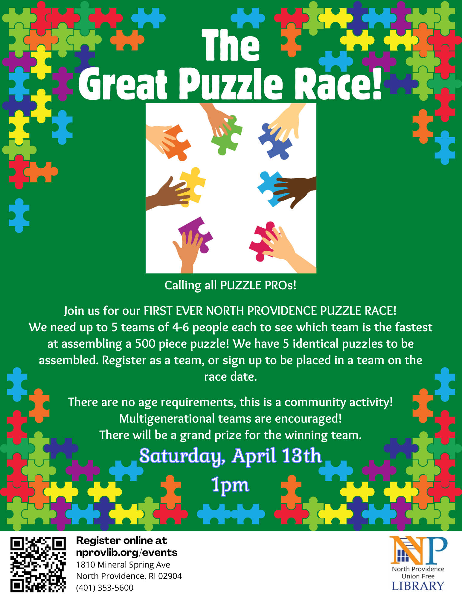 Flyer with information about our first ever puzzle race.