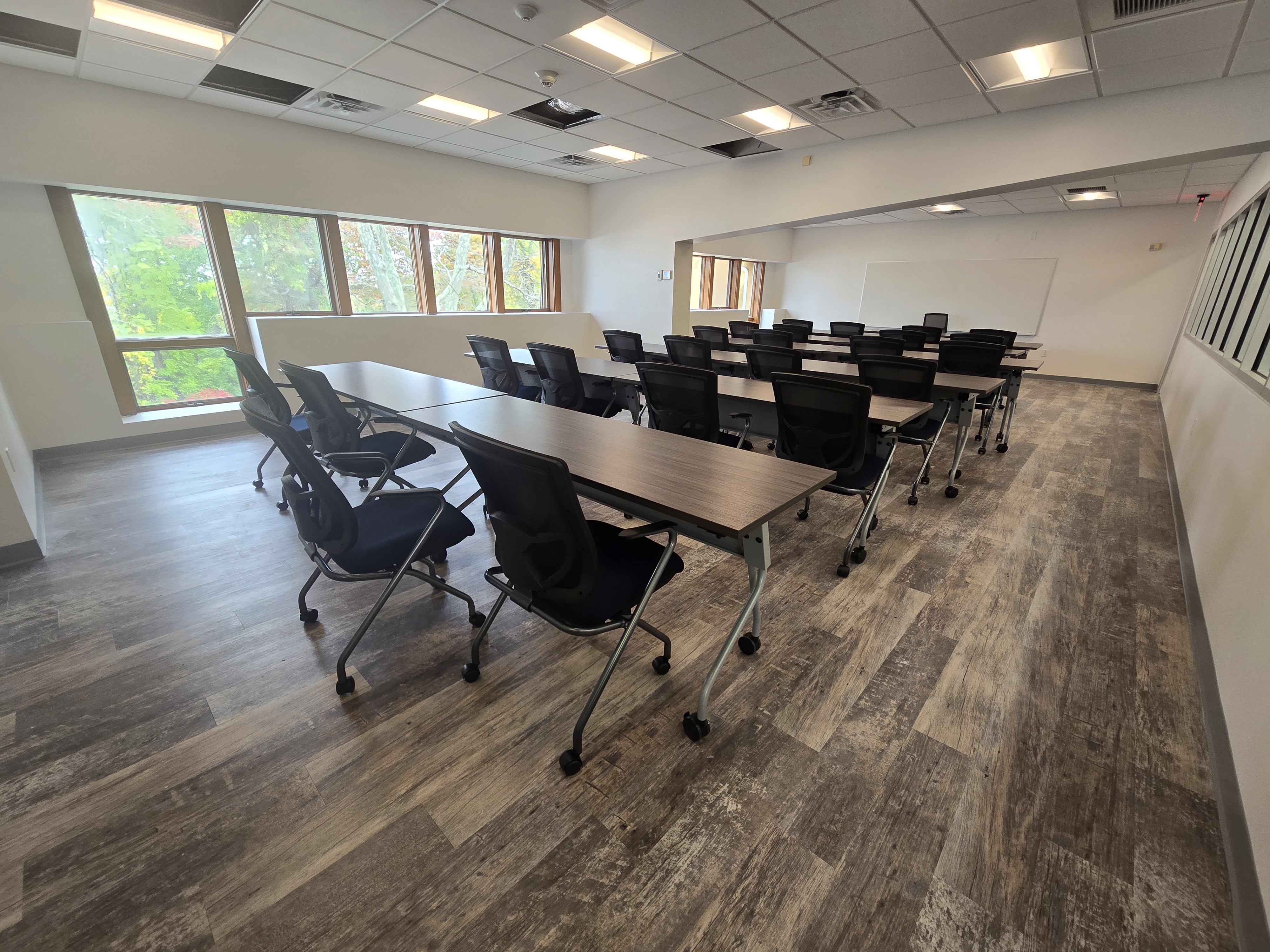 renovated classroom with furniture in place
