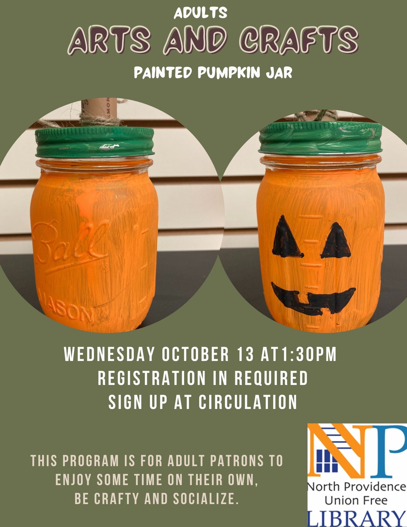 Painted pumpkin jar