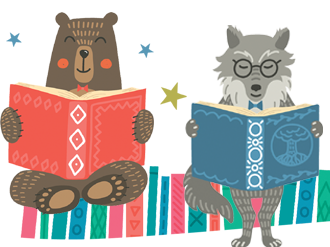 Wolf and bear reading